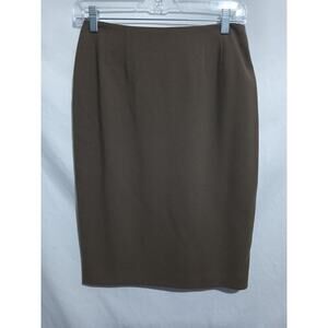 Linda Allard Ellen Tracy Size 4 Olive Green Pencil Skirt Knee Length
